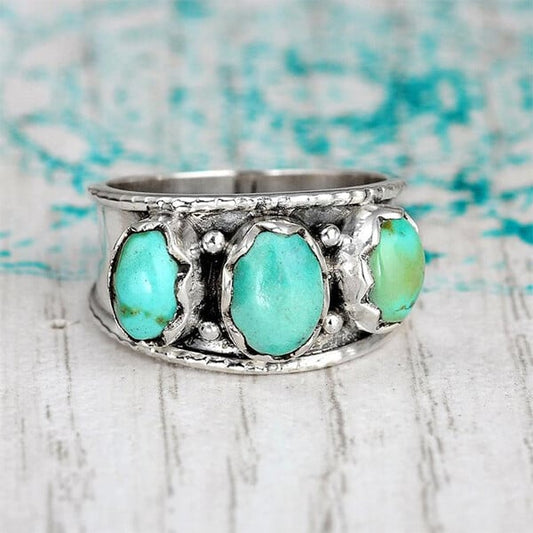 🎁Three Stone Turquoise Ring