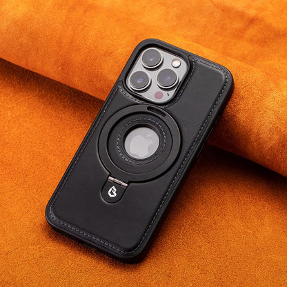 (🔥Last Day Promotion )🔥Full-Coverage Shockproof Leather Magnetic Stand iPhone Case