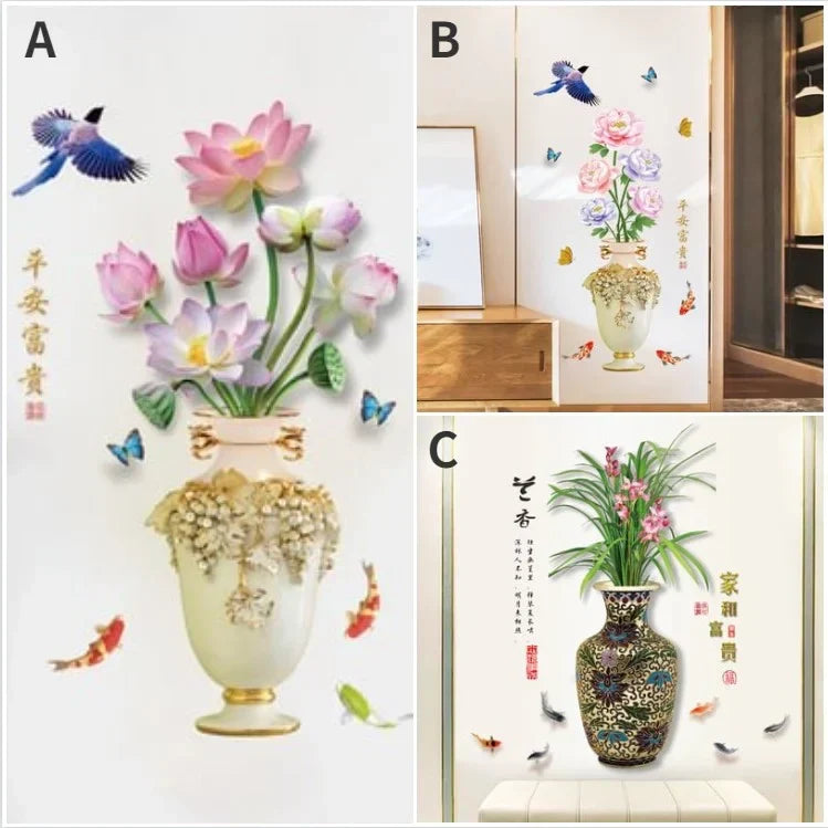 🎉3D Large Vase Wall Sticker
