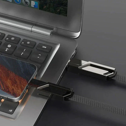 🔥4-in-1 Flat Braided Anti-tangle Charger Cable with Velcro