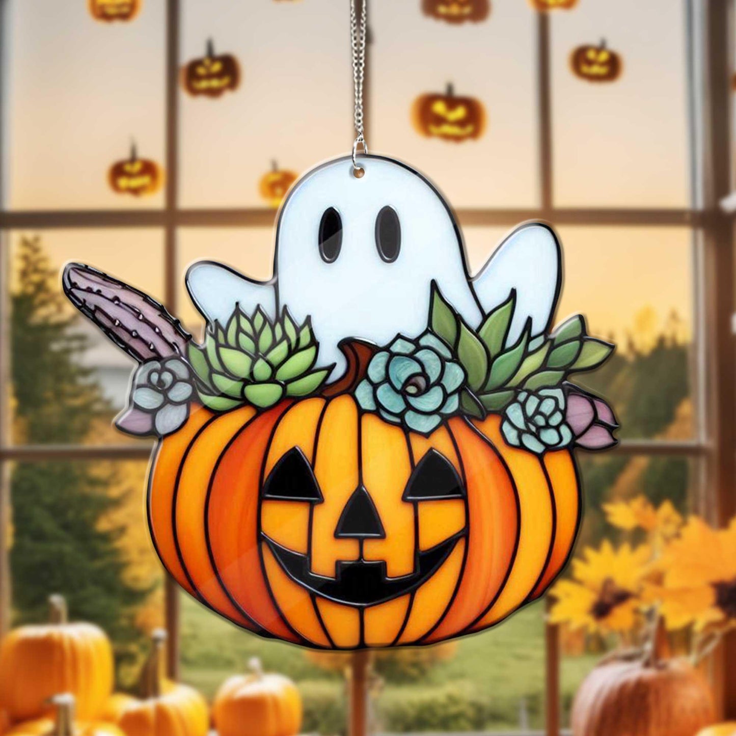 🤣👻Funny Middle Finger Ghost Window Decor