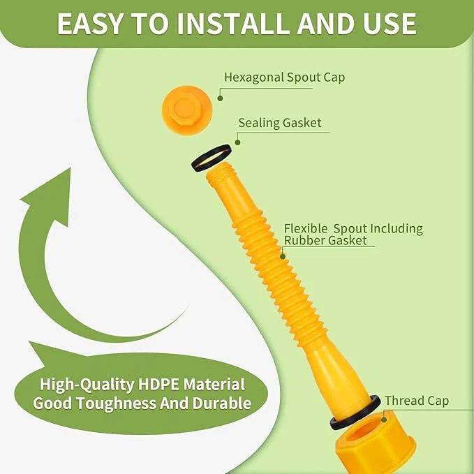 🔥LAST DAY PROMOTION SAVE 49%🔥Upgraded Replacement Gas Can Spout with Flexible Nozzle, Fit for Most 1/2/5/10 Gal Can
