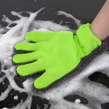 Double-sided five-finger car wash gloves