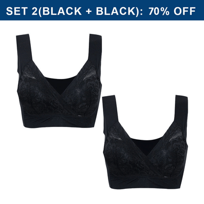 ROSY LIFT BRA –Plus Size Comfort Extra Elastic Wireless Support Lace Bra (Size runs the same as regular bras)