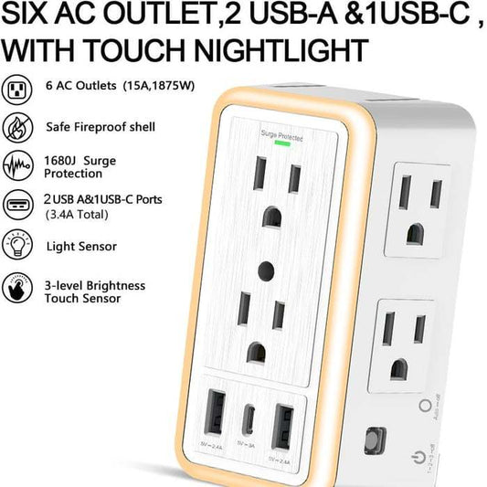 ✨ Multi Plug Outlet Surge Protector