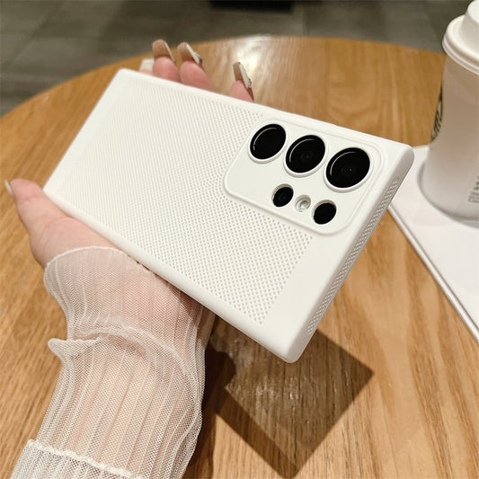 Honeycomb Heat Dissipation Porcelain Crystal Lens Case Cover for samsung S21-23