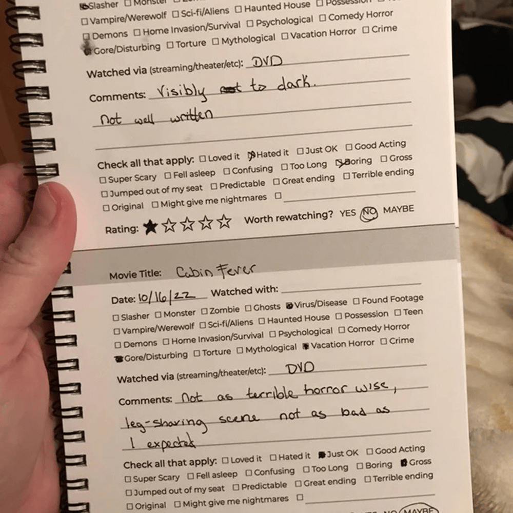 💥2024 NEW STYLE- Horror Movie Review Journal