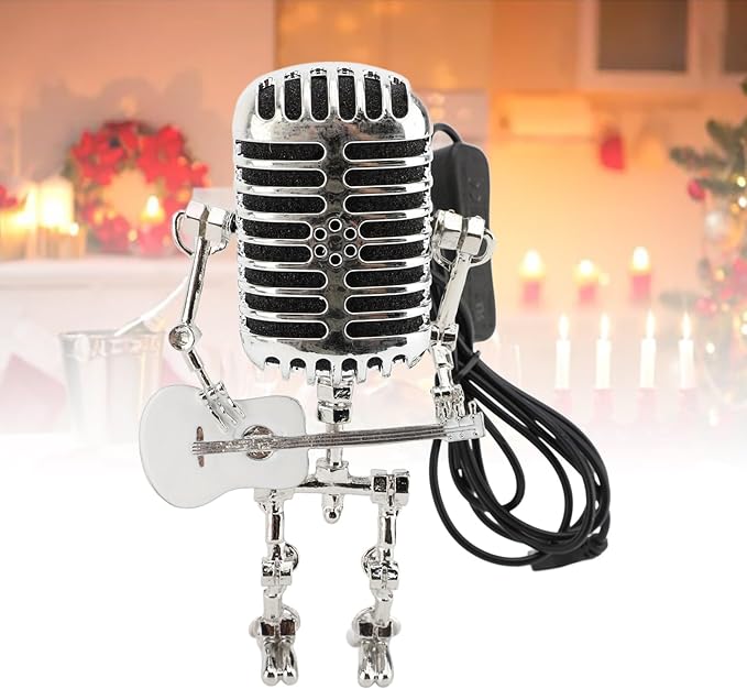 🔥🔥Vintage Metal Microphone Robot Desk Lamp