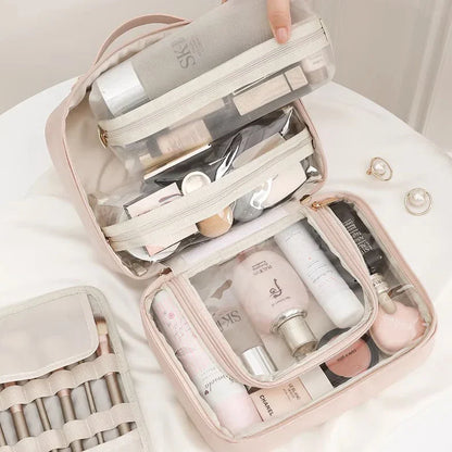 Multi-Compartment Toiletry Cosmetics Bag