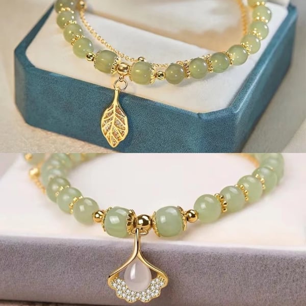 🔥💞Wotian Jade Lucky Gold Leaf Bangle
