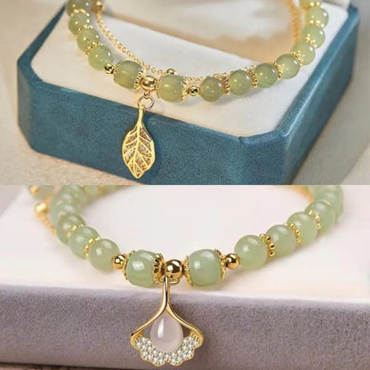 🔥💞Wotian Jade Lucky Gold Leaf Bangle