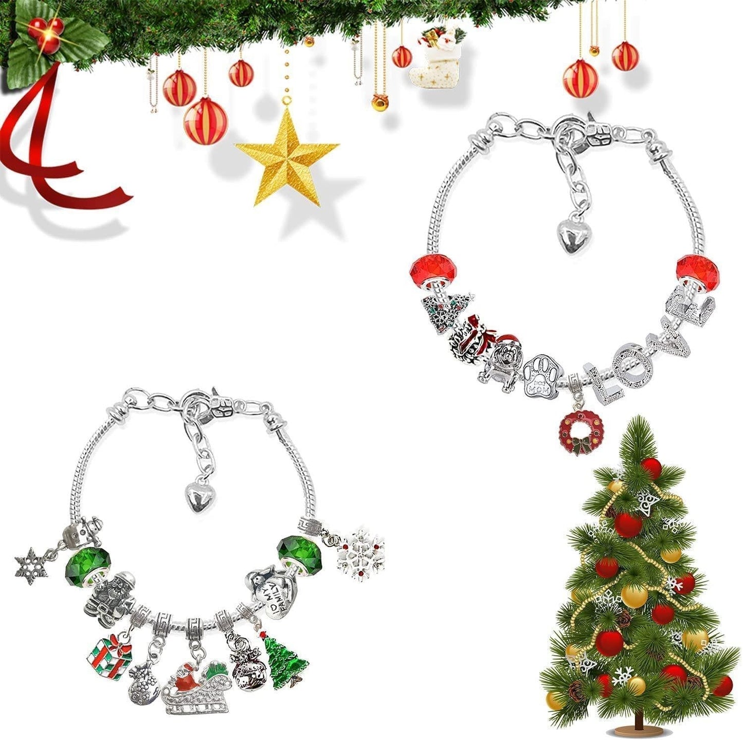 💥78% OFF NOW💥--24 Pcs DIY Christmas Advent Calendar Bracelets Set🎁