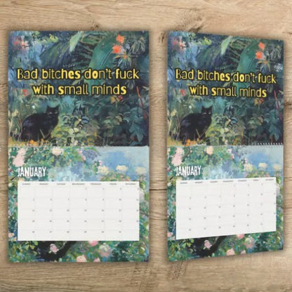 😹2025 Bad Bitch Cat Quotes Calendar
