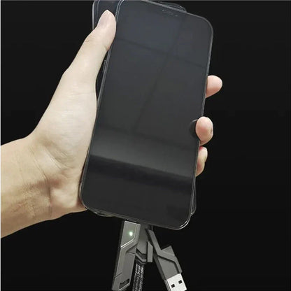 🔥4-in-1 Flat Braided Anti-tangle Charger Cable with Velcro