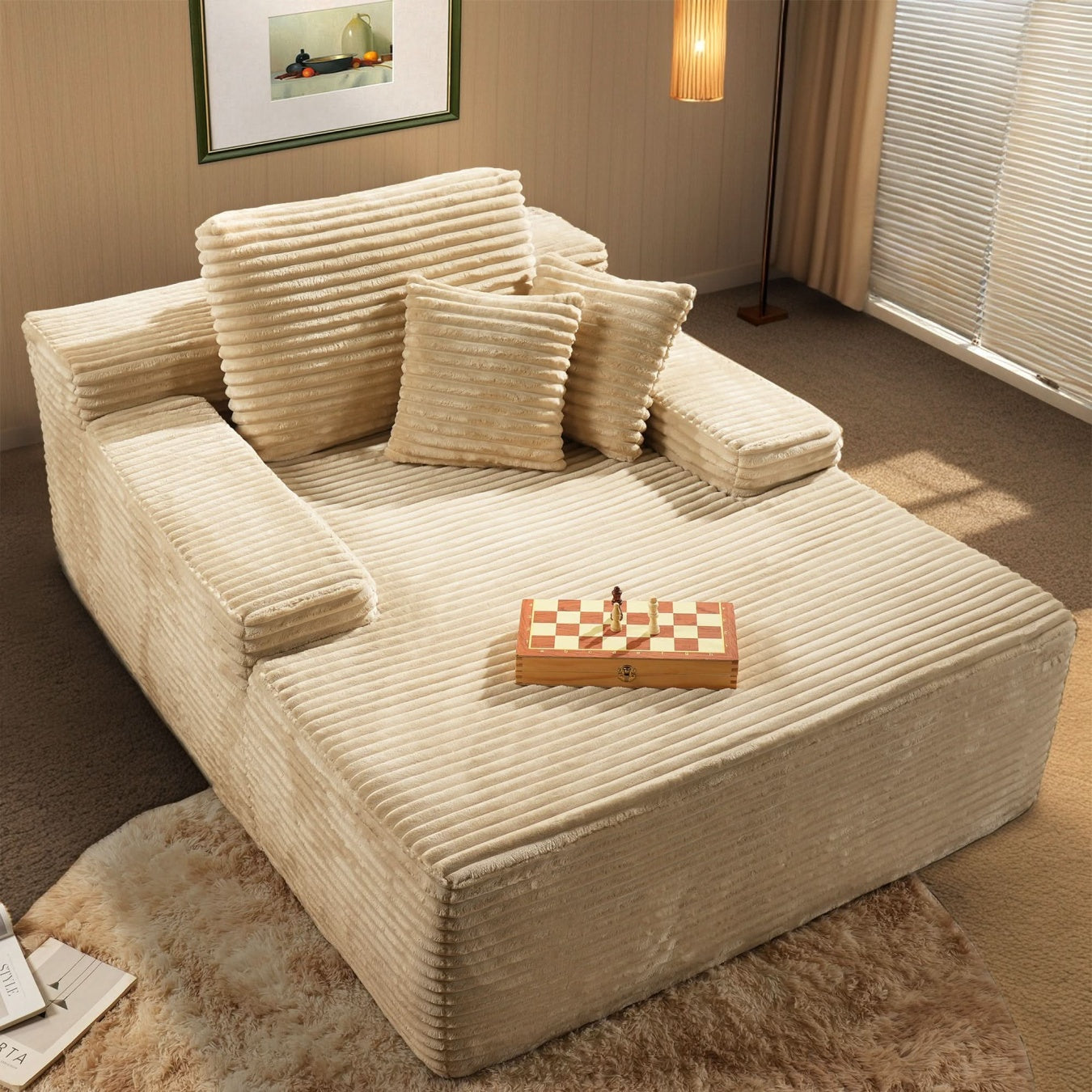 CozyNest Oversized Indoor Chaise Lounge