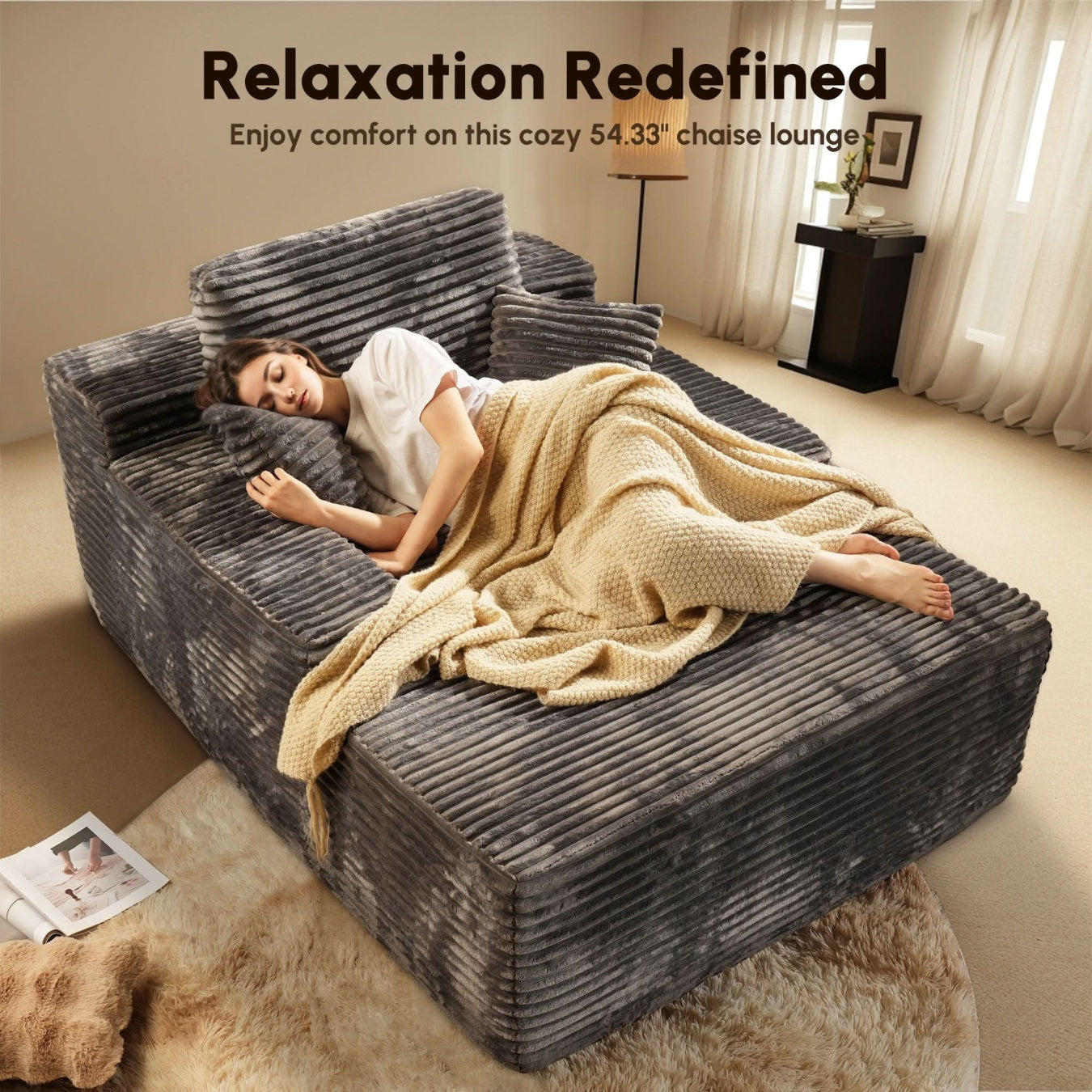 CozyNest Oversized Indoor Chaise Lounge