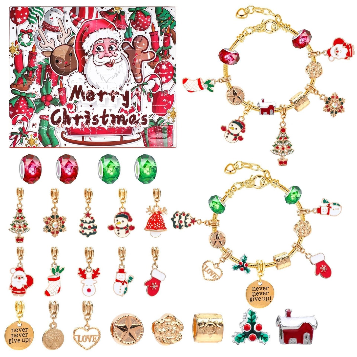 💥78% OFF NOW💥--24 Pcs DIY Christmas Advent Calendar Bracelets Set🎁