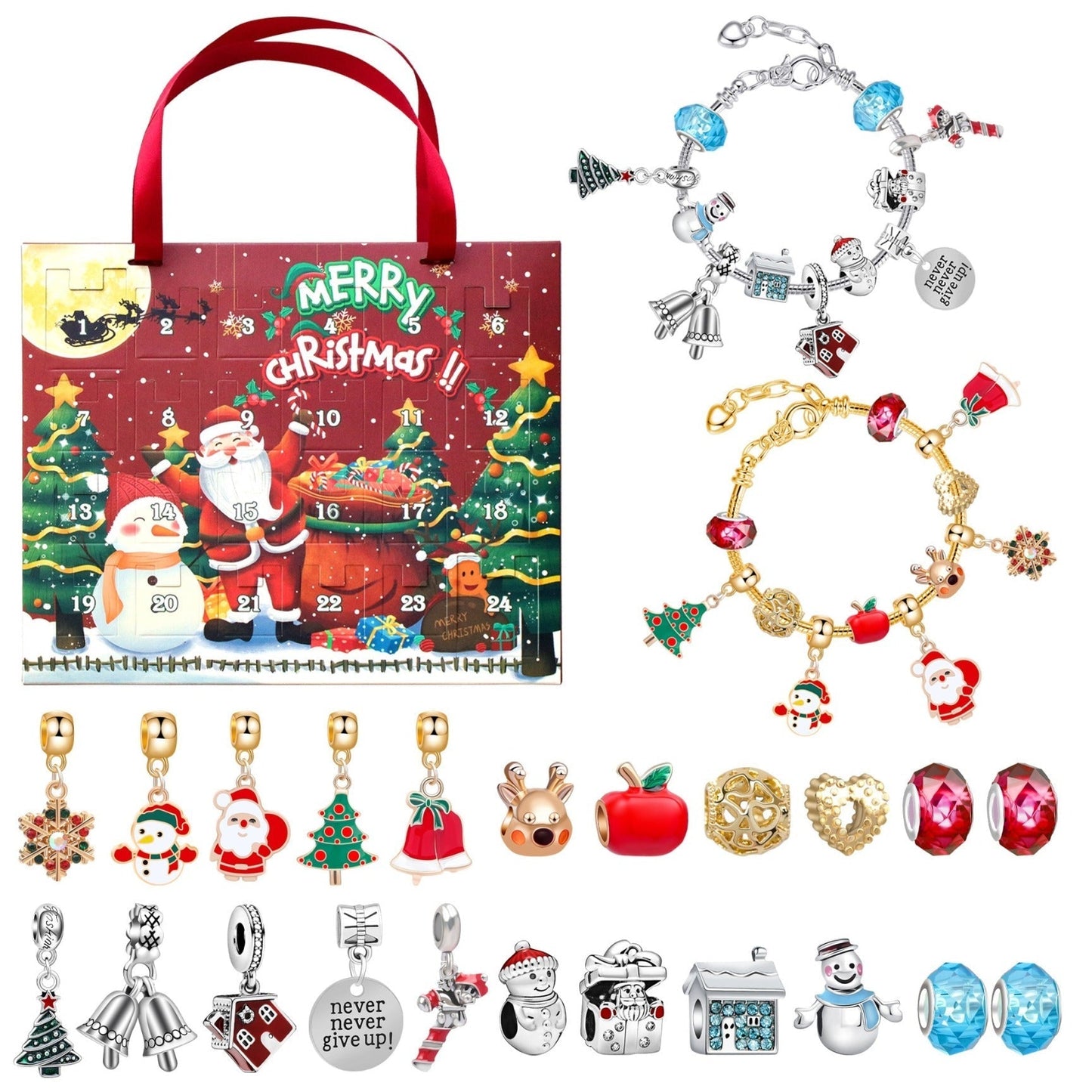 💥78% OFF NOW💥--24 Pcs DIY Christmas Advent Calendar Bracelets Set🎁