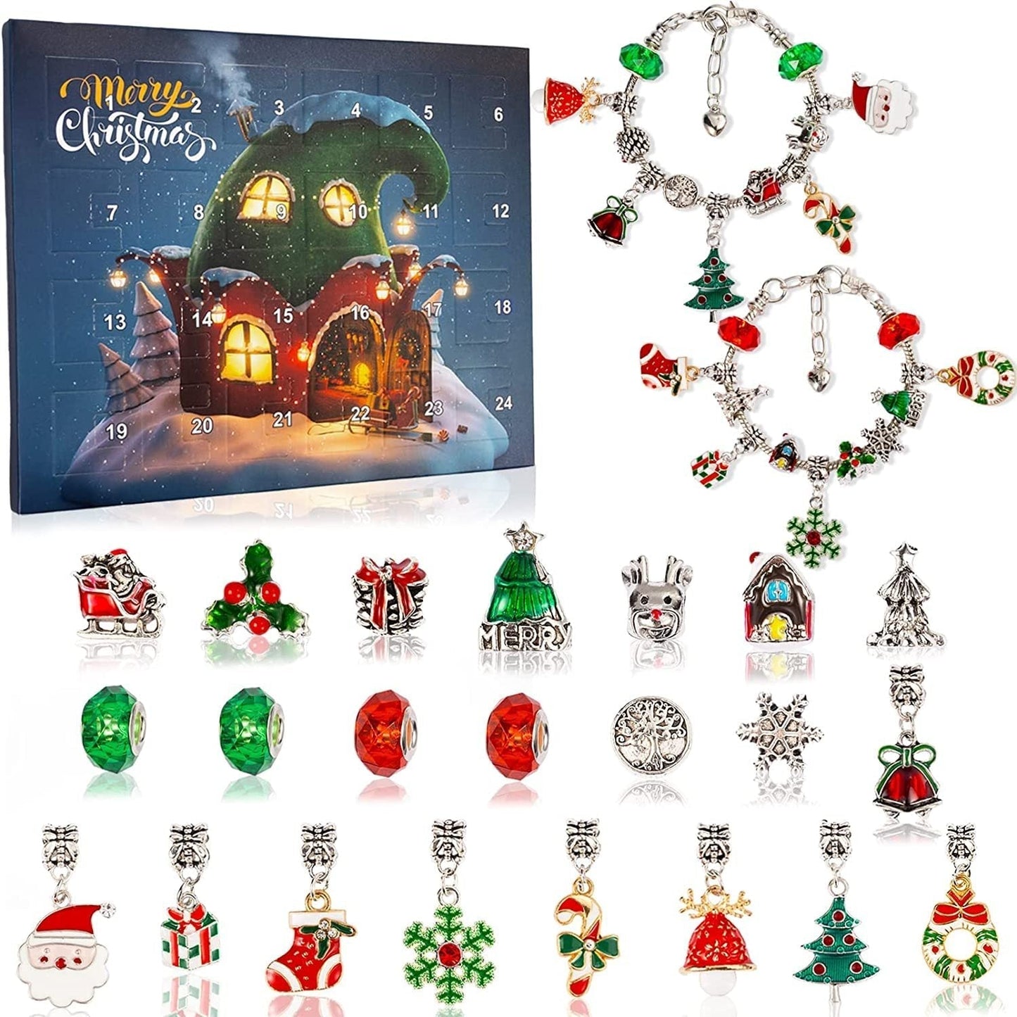 💥78% OFF NOW💥--24 Pcs DIY Christmas Advent Calendar Bracelets Set🎁