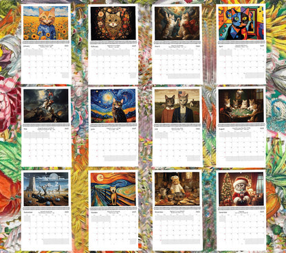 🐱Iconic Cat Art 2025 Calendar - Masterpieces Reimagined
