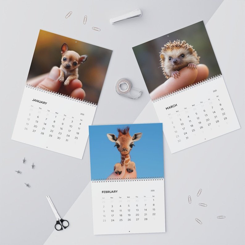 Tiny Animals Calendar 2025