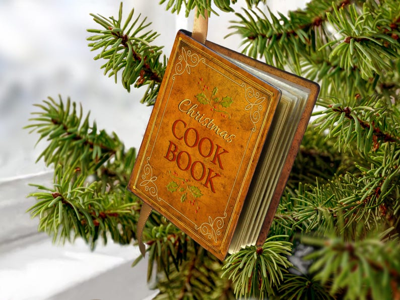 💥CHRISTMAS SALE💥Miniature Cook Book Christmas Ornament📚