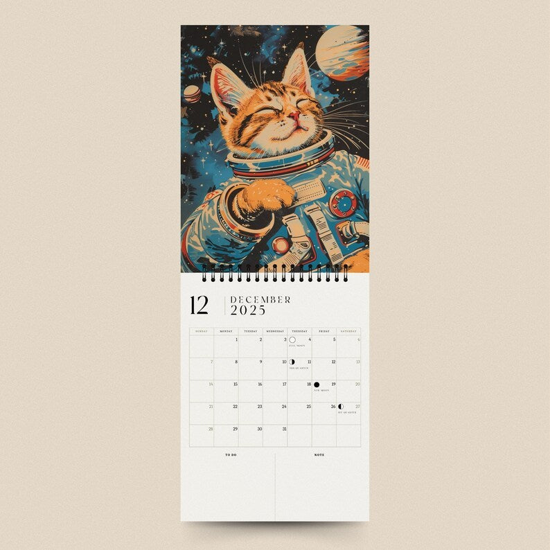 Space Cats 2025 Calendar
