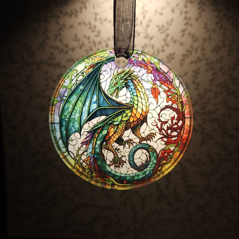 🎄2024 Christmas Gift 50% Off--Acrylic Colorful Dragon Suncatcher Ornament