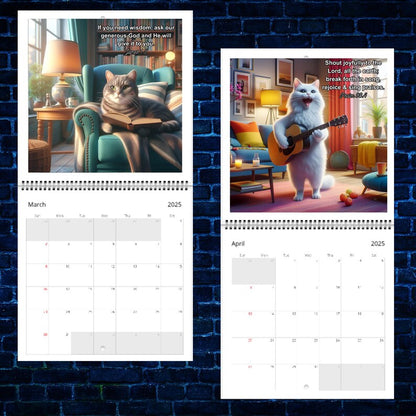 Cute Cats & Bible Verses 2025 Calendar 📖🐱