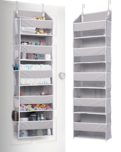 Over Door Organizer with 5 Large Pockets 10 Mesh Side Pockets,Hanging Storage Organizer