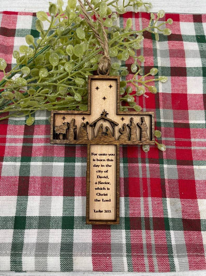 🎅2024 Christmas Gift--Cross Nativity Ornament