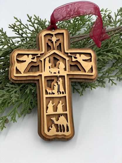 🎅2024 Christmas Gift--Cross Nativity Ornament