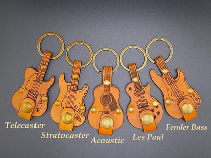 🔥Handmade limited edition-🎸Leather Guitar Pick holder keychain