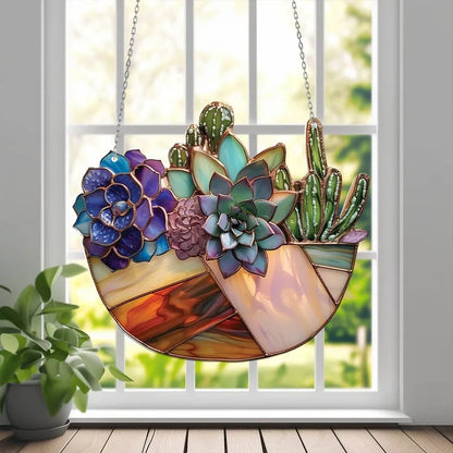 🌷Succulent Acrylic Window Hanging
