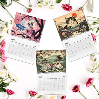 Sleepy Cats of Edo 2025 Wall Calendar