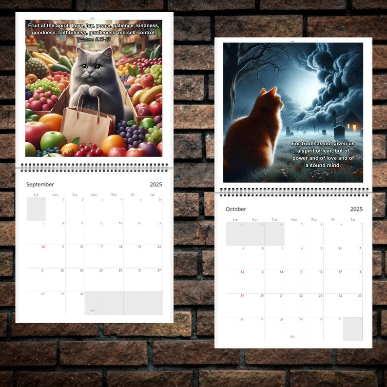 Cute Cats & Bible Verses 2025 Calendar 📖🐱