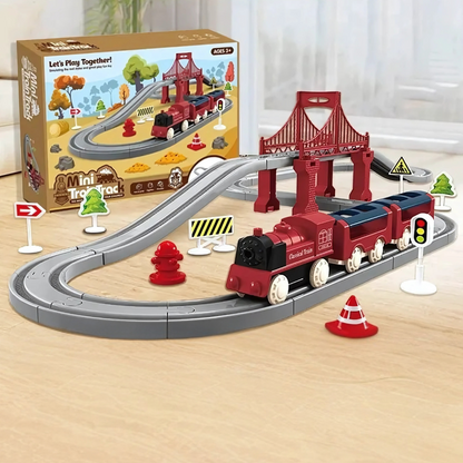 TrainTrek Build & Play Electric Train Set for Kids