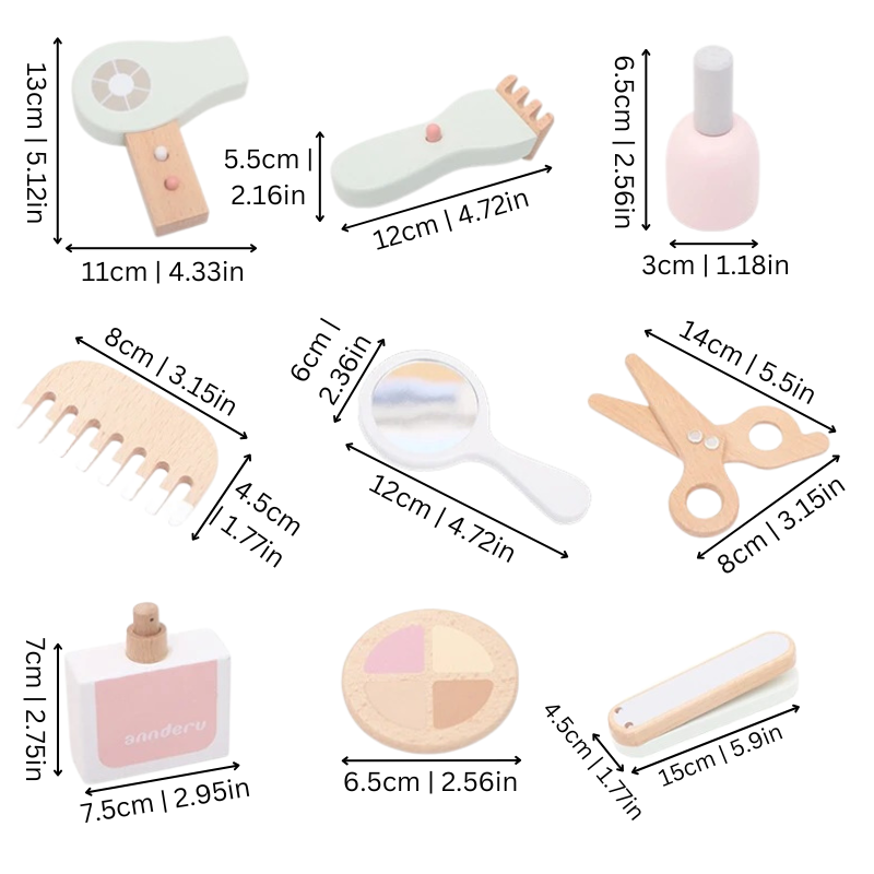 MiniGlam Natural Wooden Makeup Kit for Kids