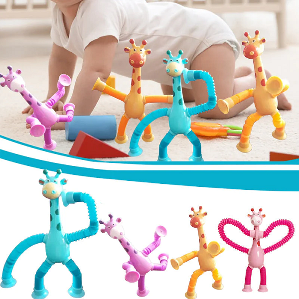 🎅2024 Christmas Gift--Telescopic suction cup giraffe toy
