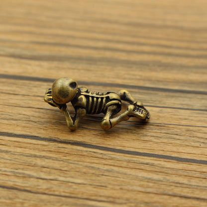 ☠️🔥Mysterious Charm☠️ - Mini Brass Skull Figurine