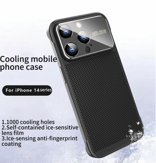 For iPhone Borderless Big Window Cooling Phone Case