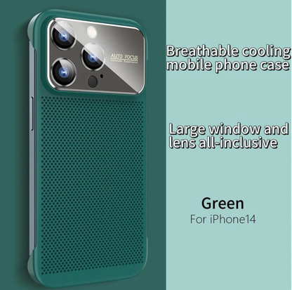 For iPhone Borderless Big Window Cooling Phone Case