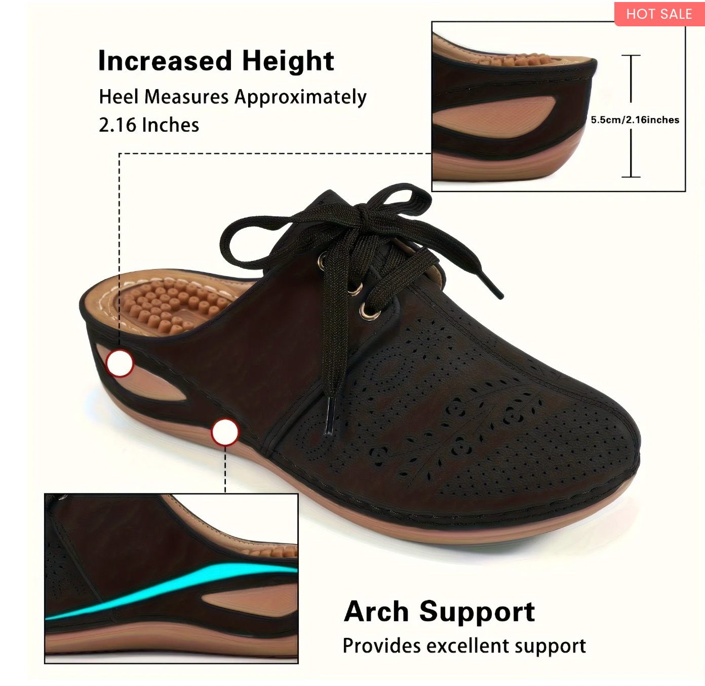 Women's Hollow Wedge Mules