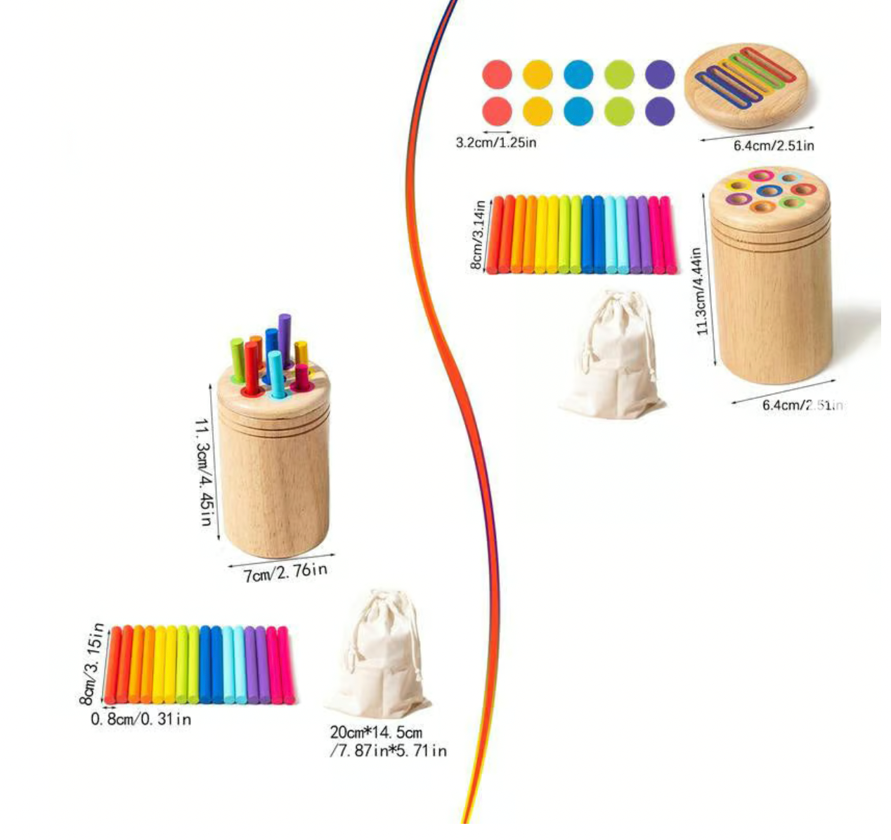 Wooden Montessori Stick Toy