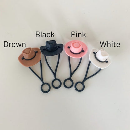 🤠4 Pack Silicone Cowboy Hat Straw Covers Cap