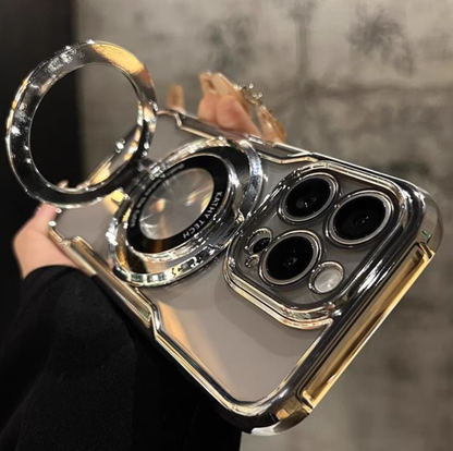 360° Rotating Phone Case - Electroplated Frame & Magnetic Charging