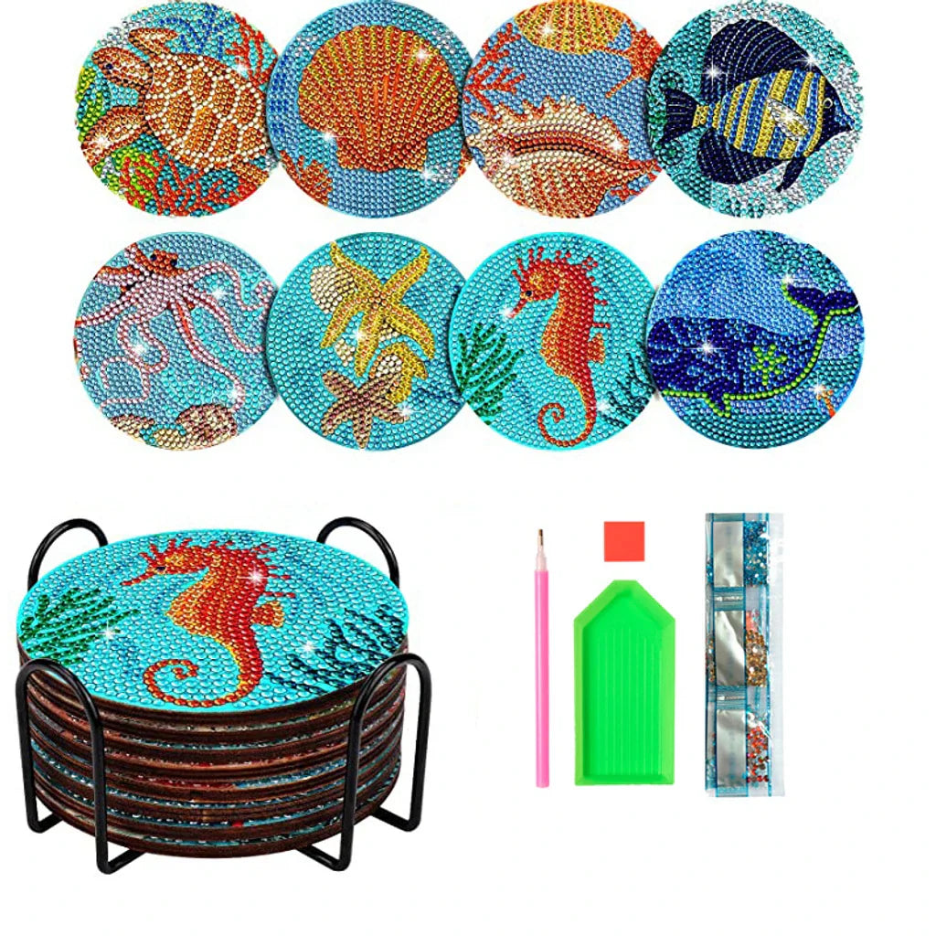 ☕DIY Special Shaped Diamond Painting Coaster👍