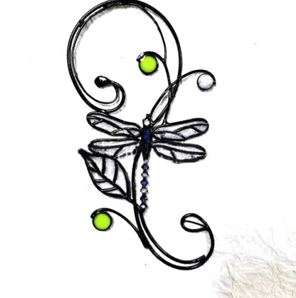 Stained Monarch Butterfly Glass Window Decor