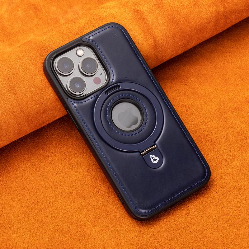 (🔥Last Day Promotion )🔥Full-Coverage Shockproof Leather Magnetic Stand iPhone Case