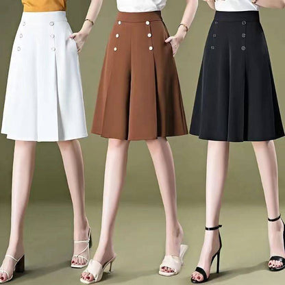 [ Cool and Slim ] Stylish Pleated Wide-leg Pants